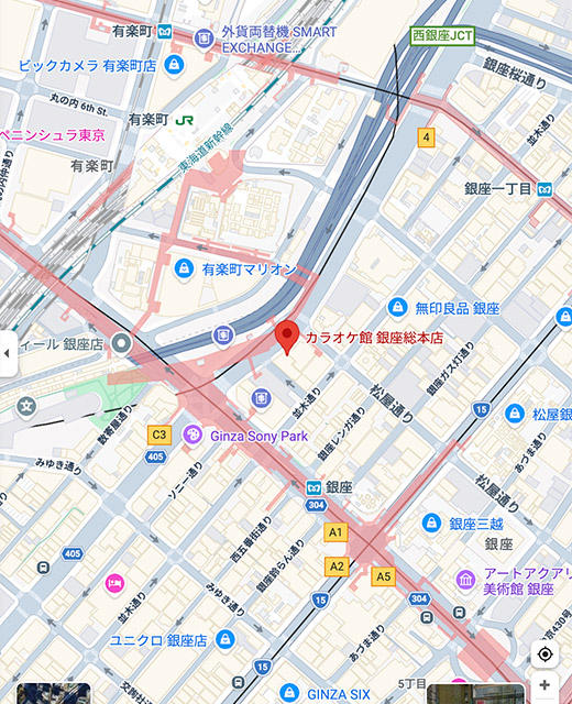 カラオケ館 銀座総本店 地図
